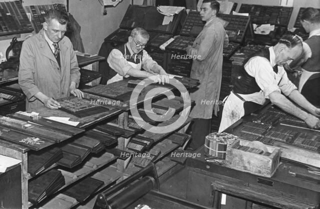 Printing room at the Jewish Chronicle, London, c1951. Artist: EH Emanuel