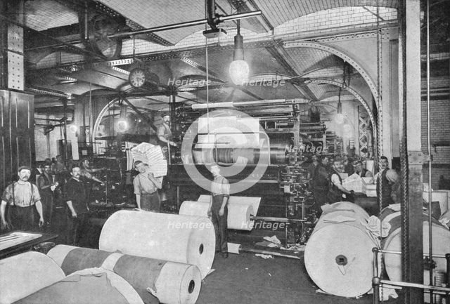 'Printing the Daily Telegraph newspaper, London, c1900 (1903). Artist: Unknown.