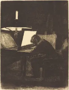 Printmaker (Le Graveur), 1861. Creator: Francois Bonvin