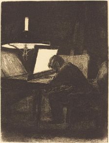 Printmaker (Le Graveur), 1861. Creator: Francois Bonvin