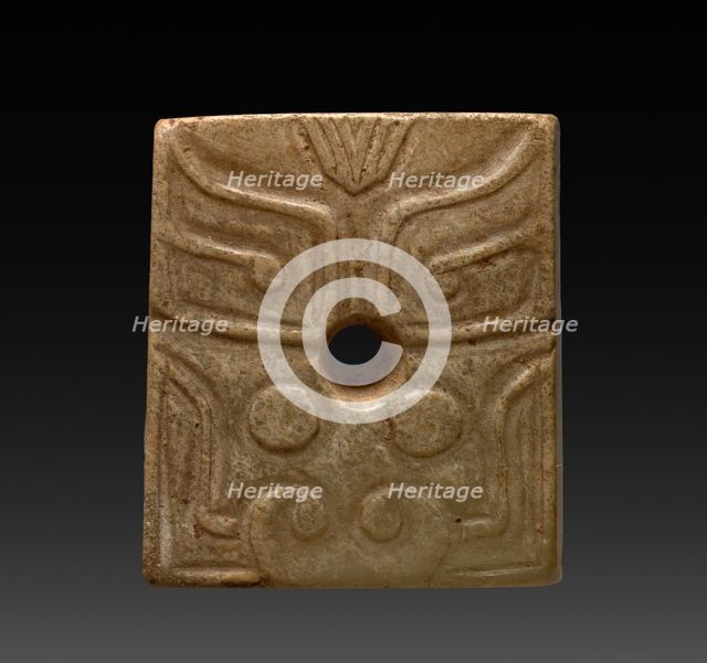 Prismatic Bead with Ogre Mask, 11th-10th Century BC. Creator: Unknown.