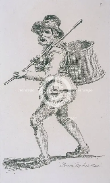 'Prison Basket Man', c1680, Cries of London, (c1819?). Artist: John Thomas Smith