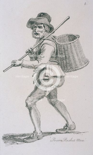 'Prison Basket Man', c1680, Cries of London, (c1819?). Artist: John Thomas Smith