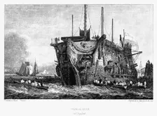 Prison hulk at Deptford, London, c1826