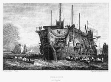 Prison hulk at Deptford, London, c1826