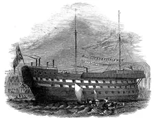 Prison hulk Warrior at Woolwich, London, 1848