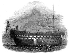 Prison hulk Warrior at Woolwich, London, 1848