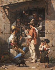 Prison Scene in Rome, 1837. Creator: Wilhelm Marstrand