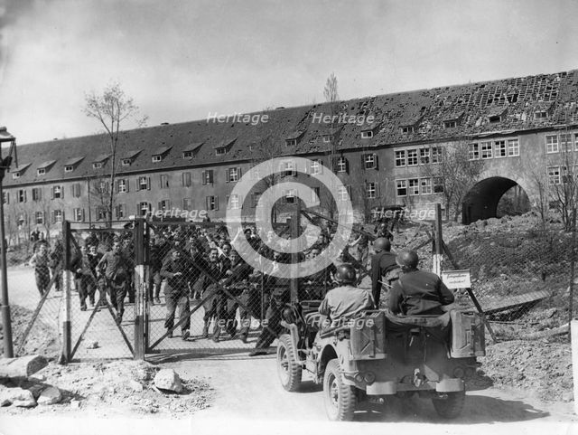 Prisoner of war camp, Kitzingen, Bavaria, April 1945.  Creator: Unknown.
