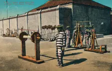 Prisoners making Hemp Rope at Billbid Prison, Manila, Philippines c1900
