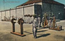 Prisoners making Hemp Rope at Billbid Prison, Manila, Philippines c1900