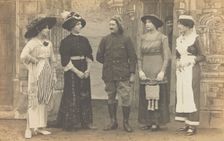 Prisoners of war performing a play at a prisoner of war camp in Cottbus, (between 1910 and 1919?). Creator: Unknown