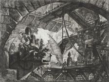Prisoners on a Projecting Platform, 1761. Creator: Giovanni Battista Piranesi