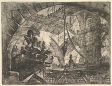 Prisoners on a Projecting Platform, from Carceri d'invenzione (Imaginary Prisons), ca. 1749-50. Creator: Giovanni Battista Piranesi