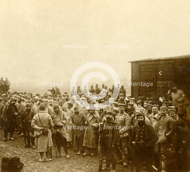 Prisoners at Perthes les Hurlus, northern France, c1914-c1918. Artist: Unknown.