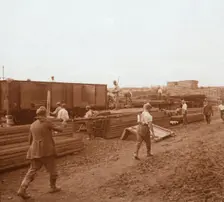 Prisoners, Genicourt, northern France, c1914-c1918