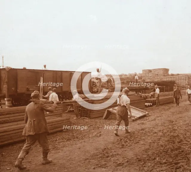 Prisoners, Genicourt, northern France, c1914-c1918. Artist: Unknown.