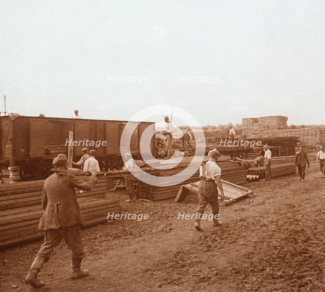 Prisoners, Genicourt, northern France, c1914-c1918. Artist: Unknown.