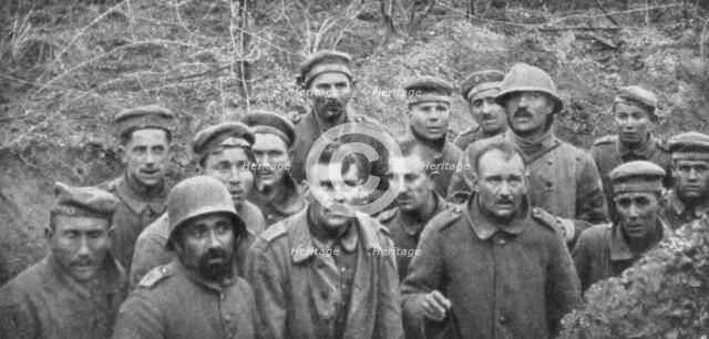 Prisoners in a hole, Reims, First World War, April 1917. Artist: Unknown