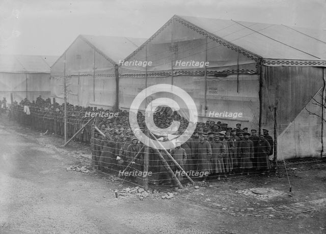 Prisoners in detention pen, Germany, between c1915 and c1916. Creator: Bain News Service.