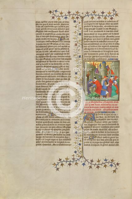 Prisoners Led from a Defeated City; Des cas des nobles hommes et femmes, about 1413-1415. Creators: Boucicaut Master, Workshop of the Boucicaut Master.