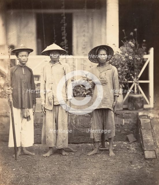 Prisonniers conduits par un Mata, Cochinchine, 1866. Creator: Emile Gsell.