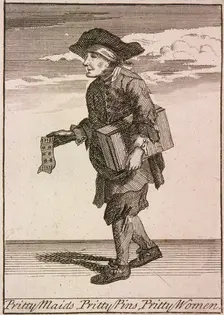 Pritty Maids, Pritty Pins, Pretty Women Cries of London, (c1688?). Artist: Anon