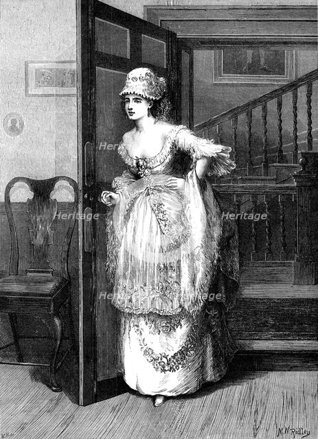 Private theatricals: Miss Hardcastle in "She Stoops to Conquer", 1872. Creator: W. H..
