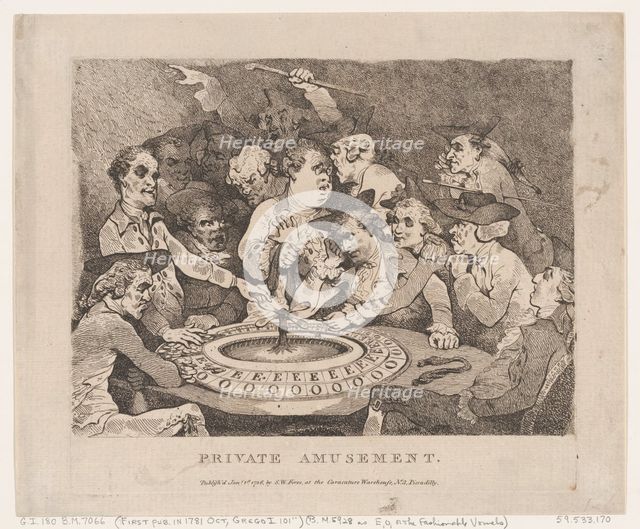 Private Amusement, January 1, 1786., January 1, 1786. Creator: Thomas Rowlandson.