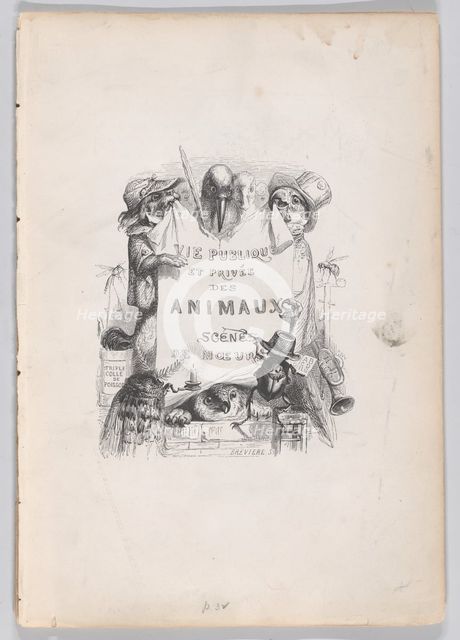 Private and Public Life of Animals; Scenes of Customs, ca. 1837-47. Creator: Louis-Henri Brevière.