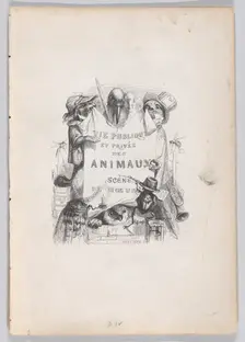 Private and Public Life of Animals; Scenes of Customs, ca. 1837-47. Creator: Louis-Henri Brevière