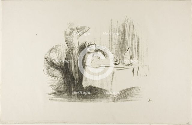 Private Dining Room Scene (horizontal plate), c. 1905. Creator: Jean Louis Forain.