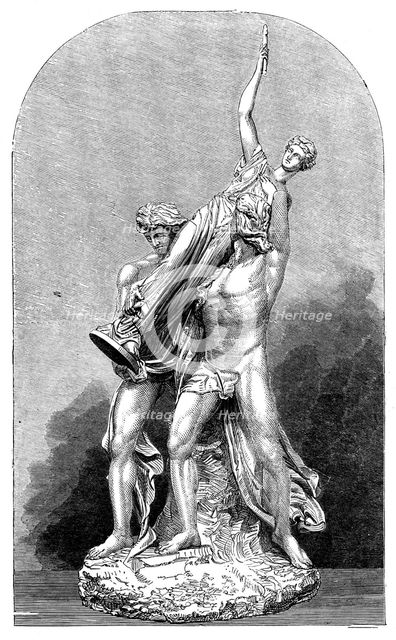 Prize Sculpture by Mr. Adams - "Orestes and Pylades carrying away the Statue of Diana..., 1858. Creator: Unknown.