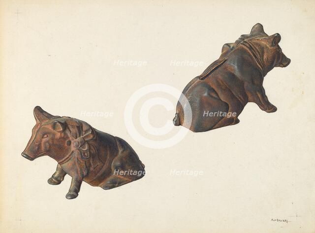 Prize Pig Coin Bank, c. 1939. Creator: Alf Bruseth.