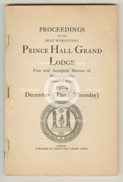 Proceedings of the Most Worshipful Prince Hall Grand Lodge Free and Accepted Masons..., 1904. Creator: Unknown.