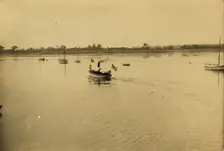 Proceeding to peace conference by steam launch, 1905. Creator: Unknown