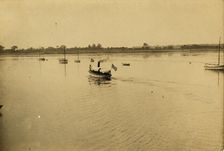 Proceeding to peace conference by steam launch, 1905. Creator: Unknown