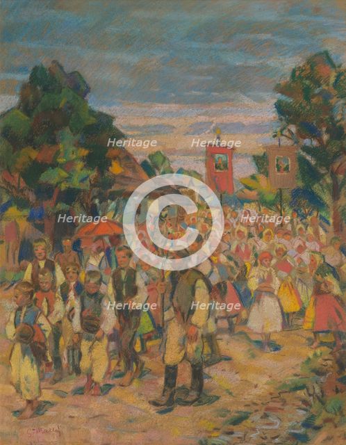 Procession, 1920-1925. Creator: Gustav Mally.