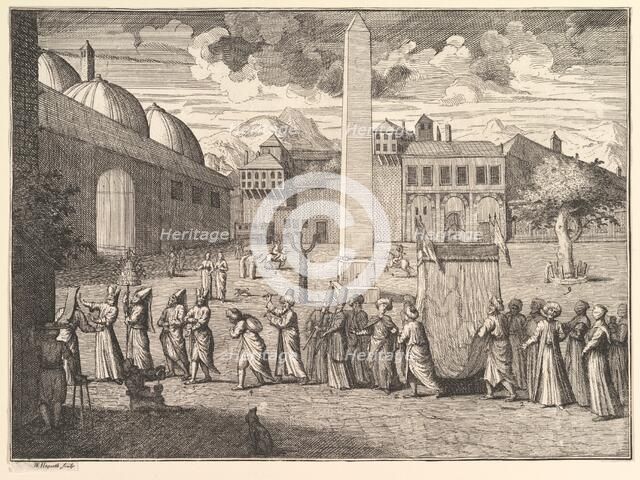 Procession through the Hippodrome, Constantinople (Aubry de La Mottraye's "Travels thro..., 1723-24. Creator: William Hogarth.