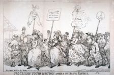 Procession to the hustings after a successful canvass, no:14 1784. Artist: Thomas Rowlandson