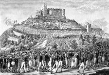 Procession to Hambach Castle on 27th May 1832. Artist: Anon