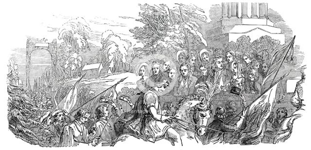 Procession uncovering before the sons of Burns, 1844. Creator: Unknown.