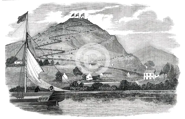Procession up Hoad-Hill, the Site of the Memorial, 1850. Creator: Unknown.