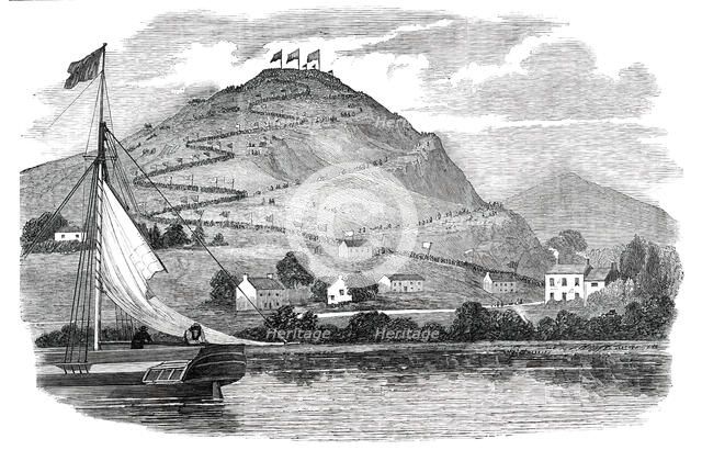 Procession up Hoad-Hill, the Site of the Memorial, 1850. Creator: Unknown.
