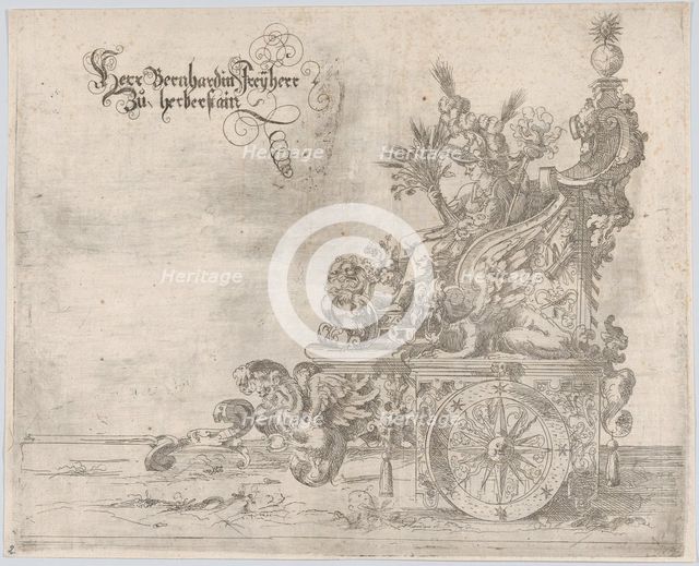 Procession, with a female figure seated on a float, 16th century., 16th century. Creator: Anon.