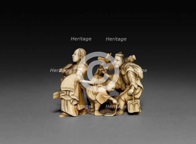 Procession with Four Figures, Late 1800s- Early 1900s. Creator: Unknown.