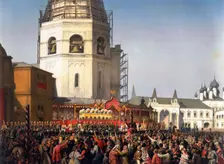 Procession after the coronation of Tsar Alexander II of Russia, Moscow, 1856. Artist: Jean Sorieul