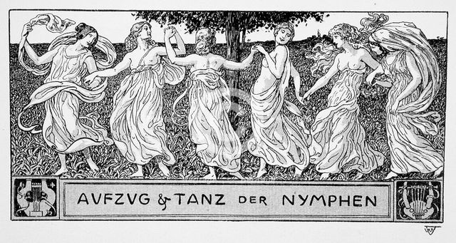 Procession and dance of the nymphs, c1898. Creator: Wilhelm Volz.