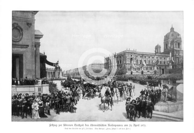 Procession at the celebration of the Silver Wedding of the Emperor and Empress of Germany, (24th AprArtist: Richard Fleischer