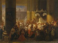 Procession at the Feast of Corpus Christi in Rome, 1847. Creator: Egron Sellif Lundgren